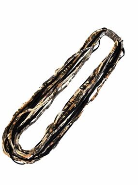 Dona Bela Shreds Multi-Strand Black White Necklace #2252
